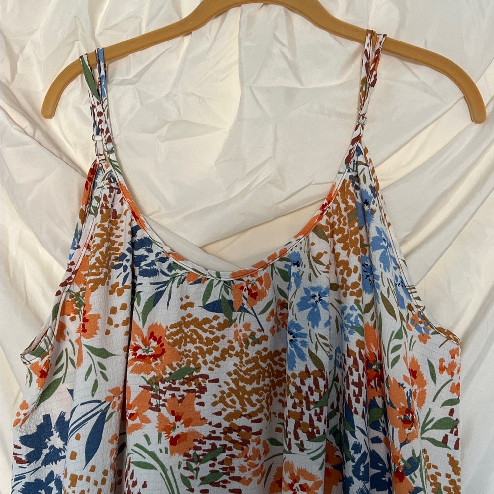 Three Bird Nest Floral Dress with Blue and Orange - Picture 7 of 7